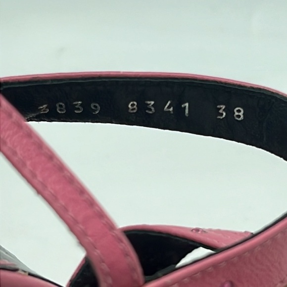 GIANNI VERSACE HEEL WITH DIAMONTE DETAIL Y2k barbie pink size 8 / 38 vintagee - Picture 9 of 10